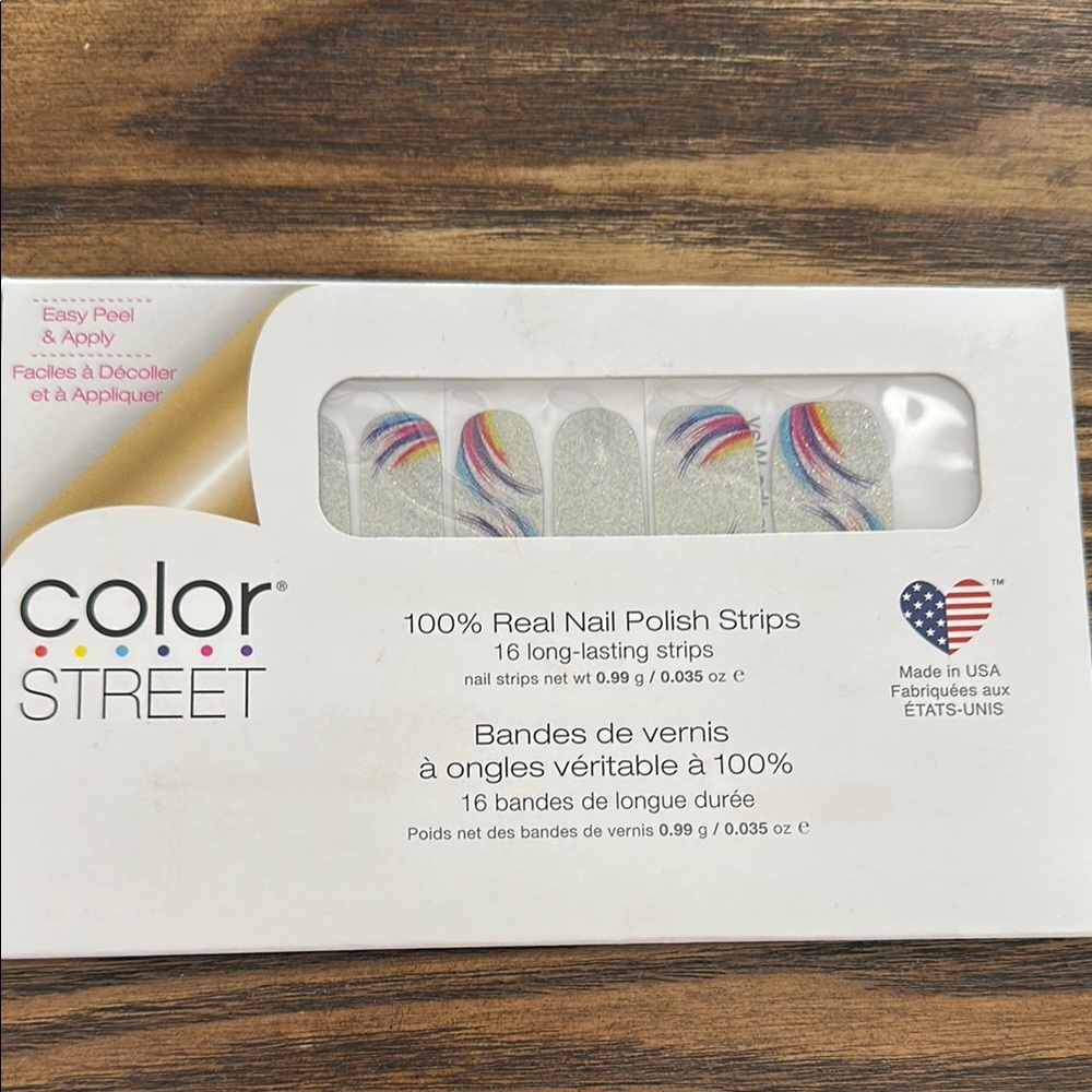 Pave the Way - Color Street Silver Rainbow Swirl Nail Strips